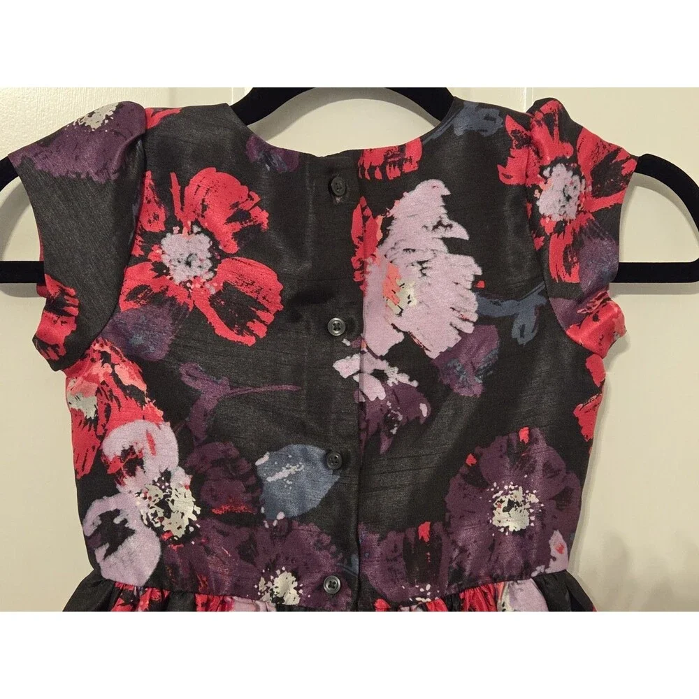 Dressed Up By Gymboree Girl’s Black w/Pink & Purple Flowers - Size 6